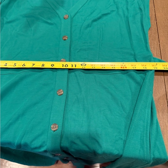 J. Jill Button-Front Midi Dress SZ L; Tie at waist in front or back 20" P2P - Picture 5 of 13